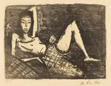 Otto Mueller, Mädchen auf dem Kanapee, 1921, Lithograph
