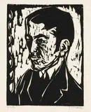 Porträt H. Kind by Ernst Ludwig Kirchner, 1907, Woodcut, sold May 2011