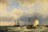 Hermanus Koekkoek jr., Ausfahrt aus dem Hafen von Enkhuizen, 1859, Oil on canvas