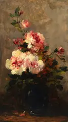 Eugène Petit, Blumenstillleben, 1870, Oil on panel