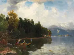 Am Walchensee by Josef Wopfner, 1910, Oil on panel, sold May 2011