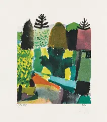 Park by Paul Klee, 1920, Colour lithograph on laid paper, sold May 2011