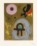 Mauve de la Lune by Joan Miró, 1952, Offset lithograph, sold May 2011