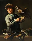 Theodor van Pee, Jäger mit Falke, 1731, Oil on panel