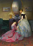 Viktor Schramm, Bei der Anprobe, 1900, Oil on canvas