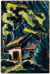 Ohne Titel by Walter Dexel, 1913, Oil on cardboard, sold May 2011