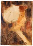 Damenporträt im Profil by Christian Rohlfs, 1913, Water-tempera, sold May 2011