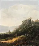 Abraham Blommaert, Gemäldepaar: Landschaft mit Ruine, Landschaft mit Flusslauf, 1650, Oil on panel