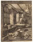 Hieronymus im Gehäus by Albrecht Durer, 1514, Engraving, sold May 2011