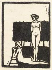 Zwei Akte by Ernst Ludwig Kirchner, 1905, Woodcut, sold May 2011