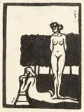 Zwei Akte by Ernst Ludwig Kirchner, 1905, Woodcut, sold May 2011