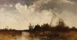 Joseph Wenglein, Entenjagd in herbstlicher Moorlandschaft