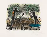 Marc Chagall, La Lune noire, 1965, Lithograph in colours