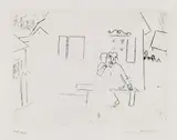 Marc Chagall, Liebende auf der Bank, 1922, Etching