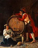 Arnaldo Tamburini, Die Weinprobe, 1878, Oil on canvas
