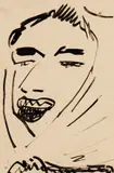 Erich Heckel, Frauenkopf, 1910, Brush and India ink drawing