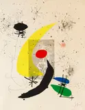 Aus: Pour Paul Éluard by Joan Miró, 1973, Lithograph in colours, sold May 2011