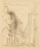 Lyonel Feininger, Studienblatt Ribnitz, 1921, Pencil drawing