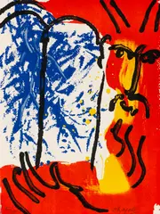 Moses by Marc Chagall, 1956, Lithograph in colours, sold May 2011