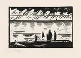 Regentag am Strande by Lyonel Feininger, 1918, Woodcut, sold May 2011