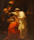 Angelika Kauffmann, Nach - Kleopatra schmückt das Grab von Marcus Antonius, 1800, Oil on canvas