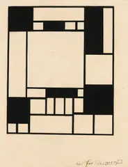 Peter Röhl, Komposition in Schwarz und Weiß, 1921, India ink drawing