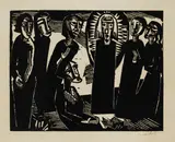 Christus (Kristus) unter den Frauen by Karl Schmidt-Rottluff, 1919, Woodcut, sold May 2011