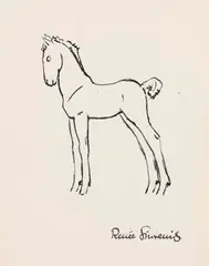 Renée Sintenis, Stehendes Fohlen, 1920, Pen and India ink drawing