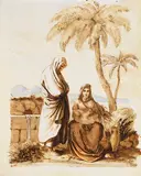 Ludwig Emil Grimm, Ruhe auf der Flucht, 1848, Pen and India ink drawing