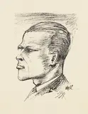 Otto Dix, Selbstportrait im Profil, 1922, Lithograph