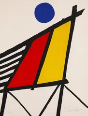 Blue sun by Alexander Calder, 1971, Lithograph in colours, sold May 2011