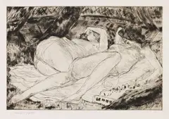 Les Demoiselles de la Marne by André Dunoyer de Segonzac, 1921, Etching, sold May 2011