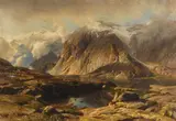 Alpenländischer Maler, Blick auf den Gotthard, 1900, Oil on canvas