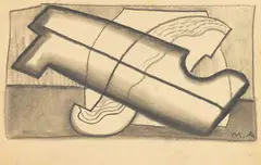 Einander überschneidende Formen by Max Ackermann, 1926, Pencil drawing, sold May 2011