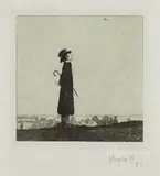 Heinrich Vogeler, Die Lerche (Selbstbildnis), 1899, Etching