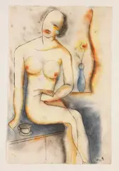 Erich Borchert, Sitzende, 1929, Watercolour