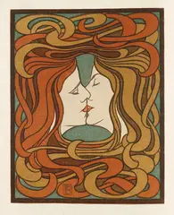 Der Kuss by Peter Behrens, 1898, Woodcut in colours, sold May 2011