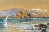 Die Festung Bourtzi vor Nauplia by Friedrich Preller d. J., 1891, Gouache, sold May 2011
