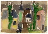 Stadtansicht (Blankenese) by Eduard Bargheer, 1959, Watercolour, sold May 2011
