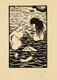 Félix Vallotton, Les trois baigneuses, 1894, Woodcut