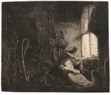 Ferdinand Bol, Die Familie im Zimmer, 1645, Etching