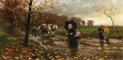 Philipp Franck, Herbsttag, 1884, Oil on panel