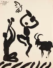 La Danse du Berger by Pablo Picasso, 1959, Lithograph, sold May 2011