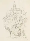 Alfred Kubin, Dorfansicht mit Kirche