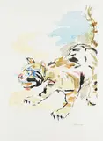 Tigerkatze by Oskar Kokoschka, 1969, Lithograph in colours, sold May 2011