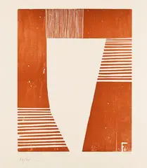 Otto Freundlich, Komposition, 1936, Woodcut in colours