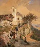 Jacob Gensler, Kirchgang, 1840, Watercolour