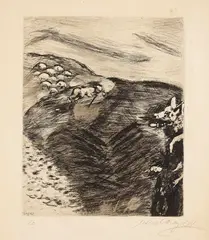 Le Loup devenu berger by Marc Chagall, 1952, Etching, sold May 2011