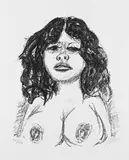 Otto Dix, Halbakt von vorn, 1966, Lithografie auf BFK RIVES (Wasserzeichen)