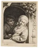 Adriaen van Ostade, Ländliche Zärtlichkeit, 1667, Etching